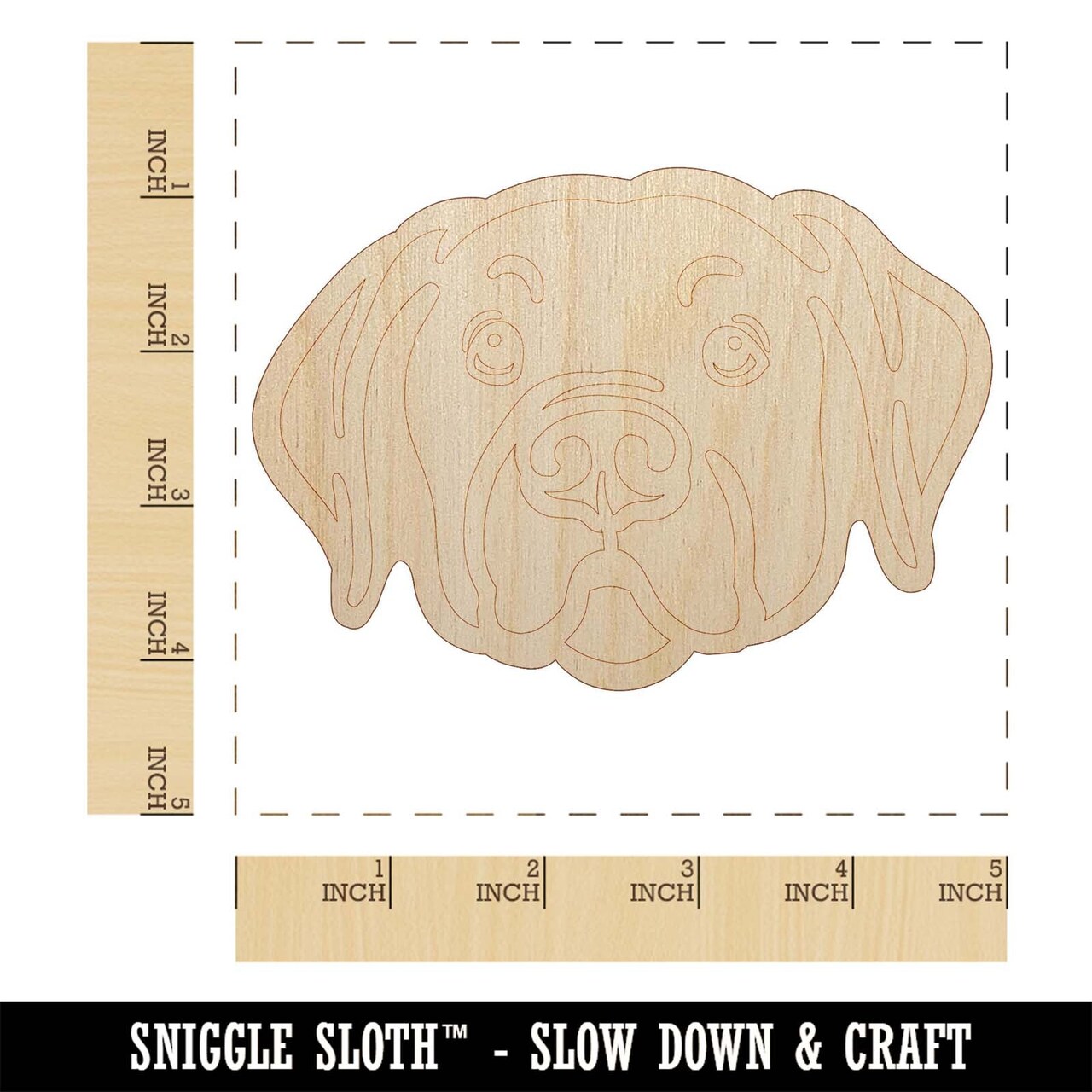 Labrador Retriever Dog Head Unfinished Wood Shape Piece Cutout for DIY Craft Projects